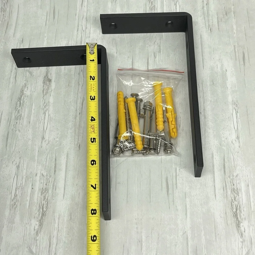 Heavy Duty Metal Shelf Brackets L Shaped Clear Coated Approximately 8X4X1